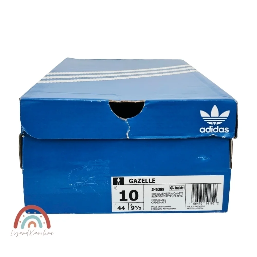 New! Adidas Originals Gazelle Shoes in Royal Blue Green